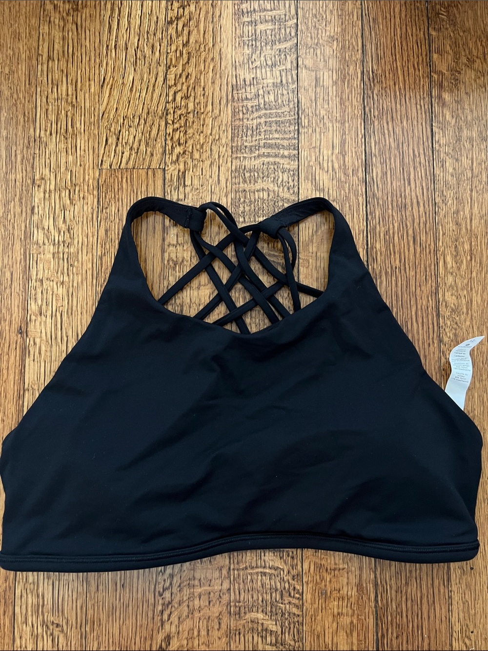 lululemon athletica Black high neck  Strappy Sports Bra with Crisscross Back
